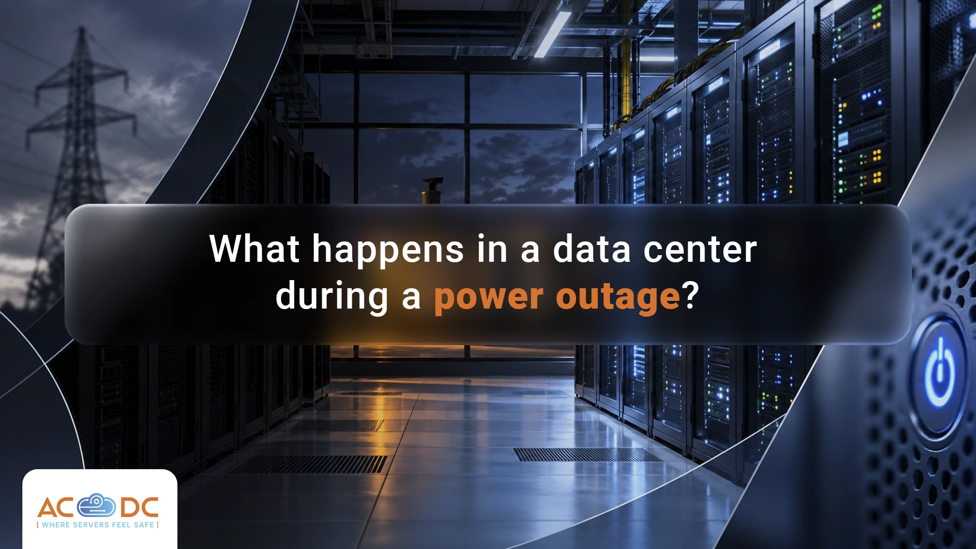 What happens in a data center during a power outage?